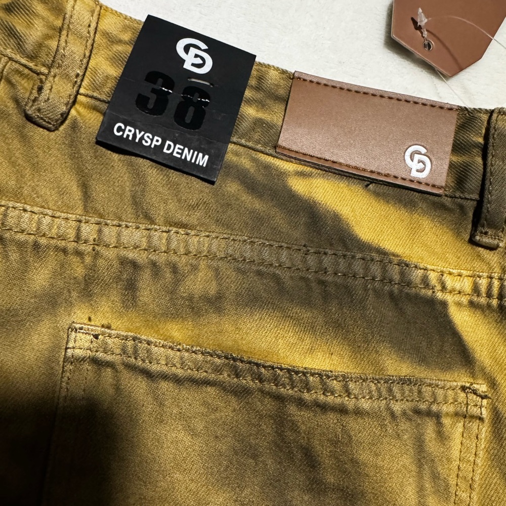 Crysp denim Men's Slim Straight Jeans in Tan - Picture 15 of 15